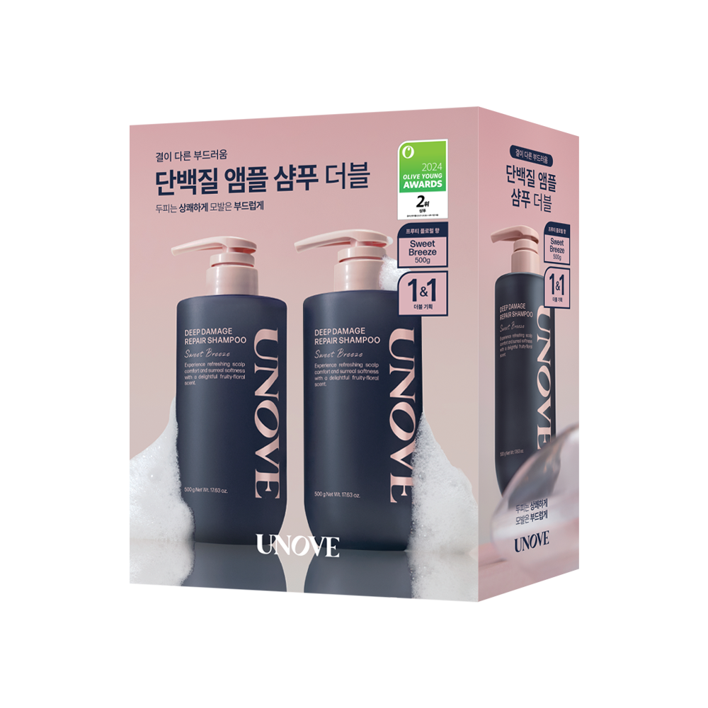 UNOVE Deep Damage Repair Shampoo 500ml Duo (5 options)