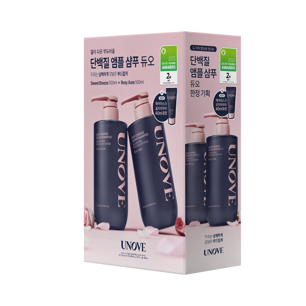 UNOVE Deep Damage Repair Shampoo 500ml Duo (5 options)