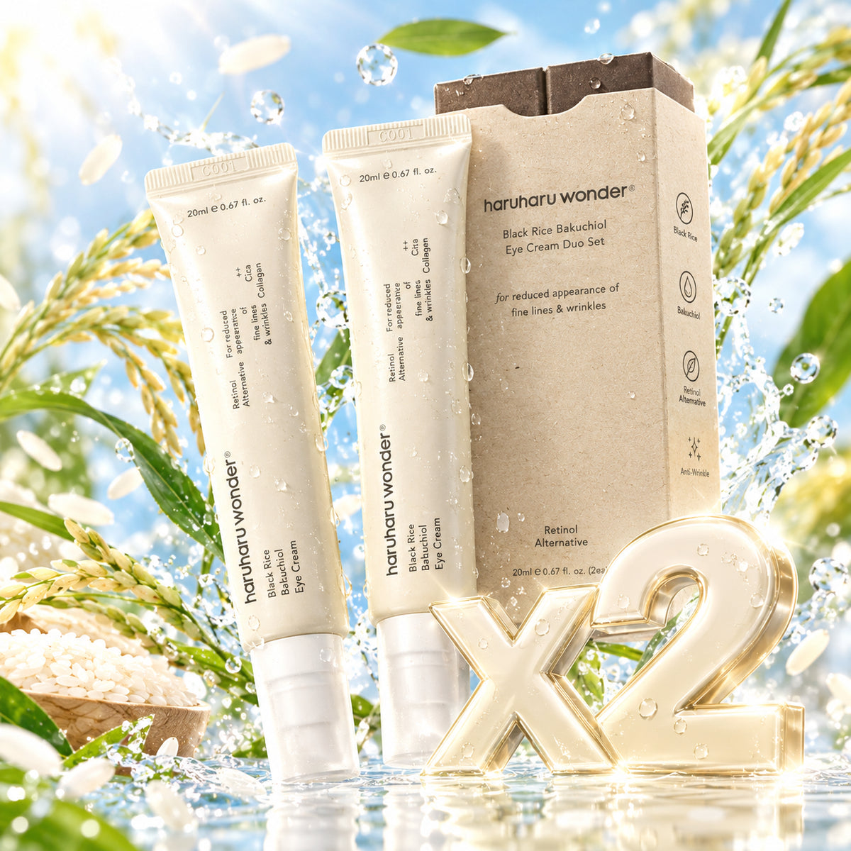 Haruharu wonder Black Rice Bakuchiol Eye Cream Duo
