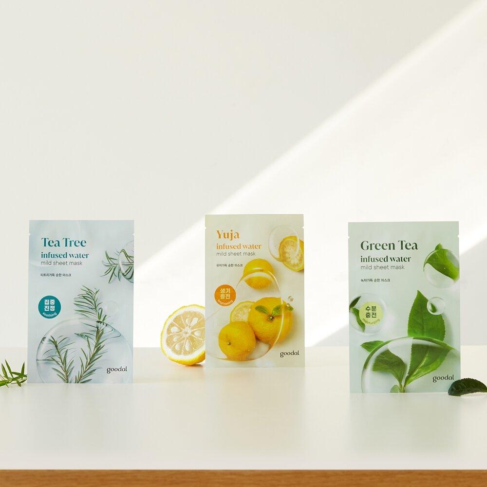 goodal Mild Sheet Mask 1 parmi 3 options (Tea Tree/Green Tea/Yuja)