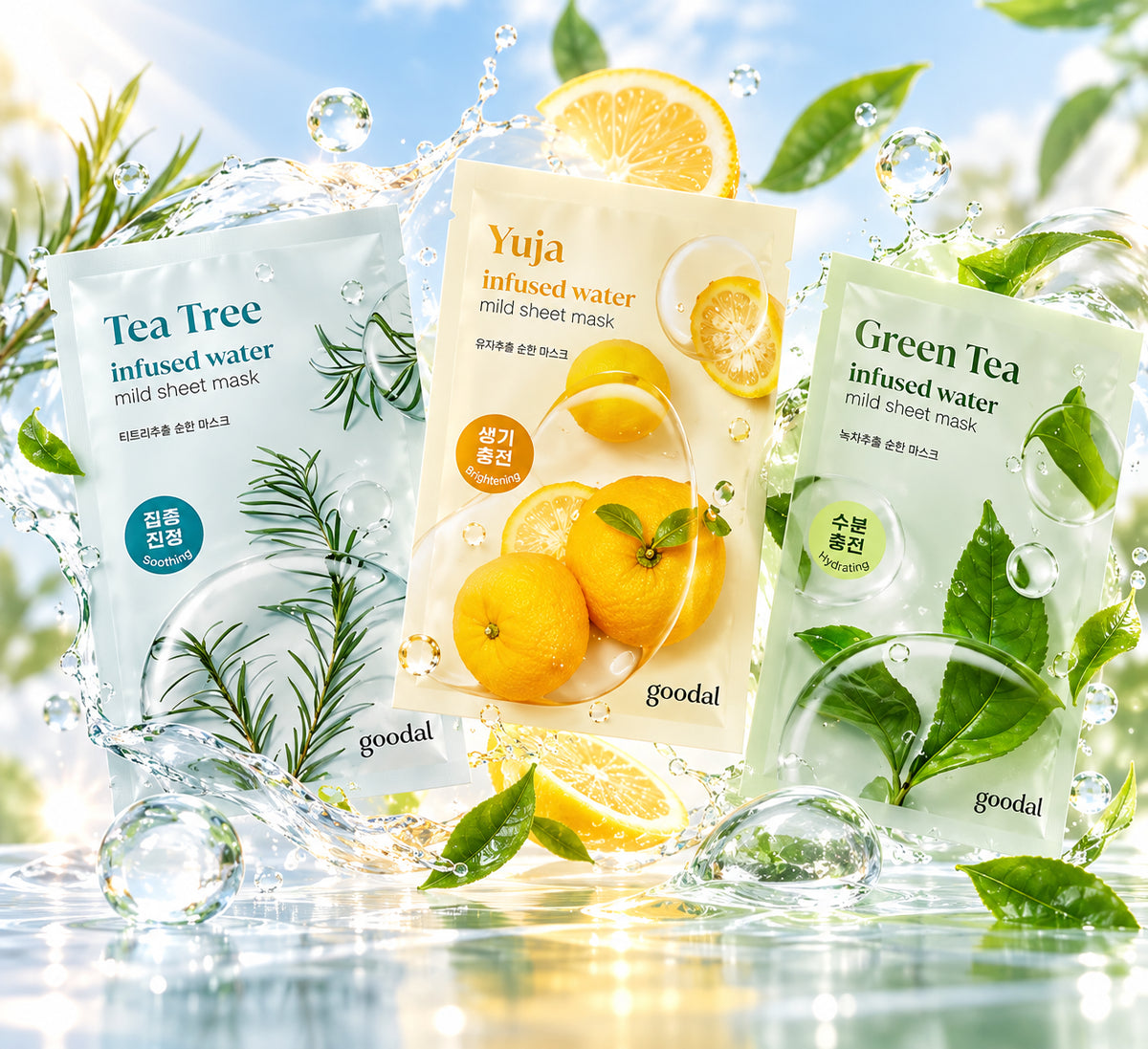 goodal Mild Sheet Mask 1 out of 3 options (Tea Tree/Green Tea/Yuja)