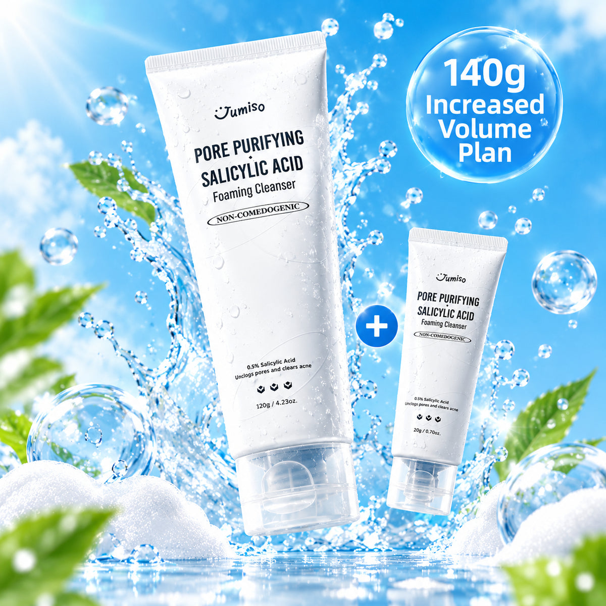 JUMISO Pore Purifying Salicylic Acid Foaming cleanser 120g Special Set (+20g)