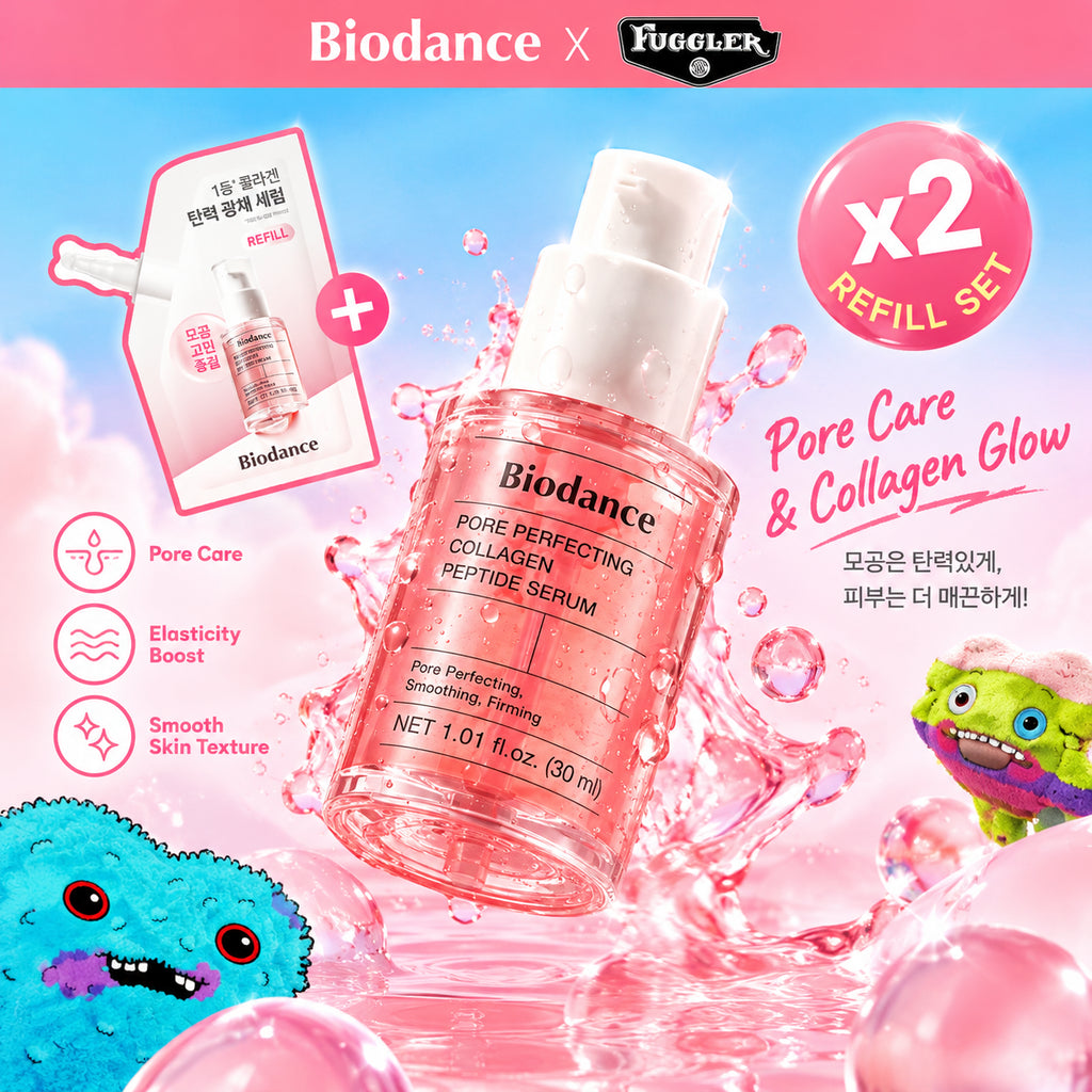 [FUGGLER EDITION] BIODANCE Pore Perfecting Collagen Peptide Serum 30ml Refill Set (+Doll Keyring)