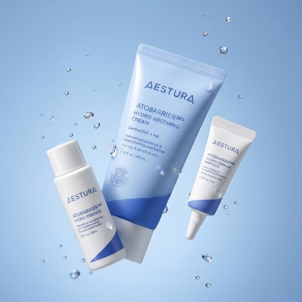 AESTURA Atobarrier 365 Hydro Soothing Cream 80ml Coffret (+ Toner 25ml + Cleansing Foam 30g)
