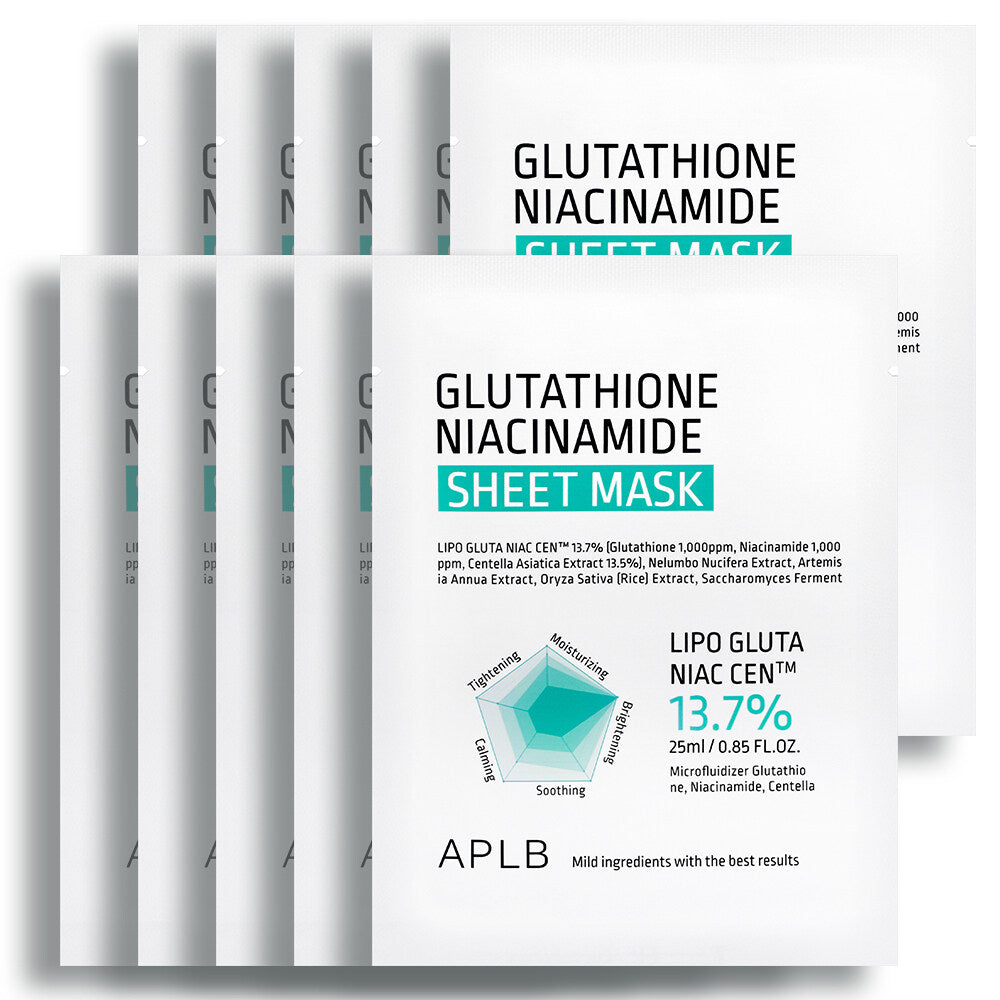 APLB Glutathione Niacinamide Sheet Mask 25ml (10 Sheets)