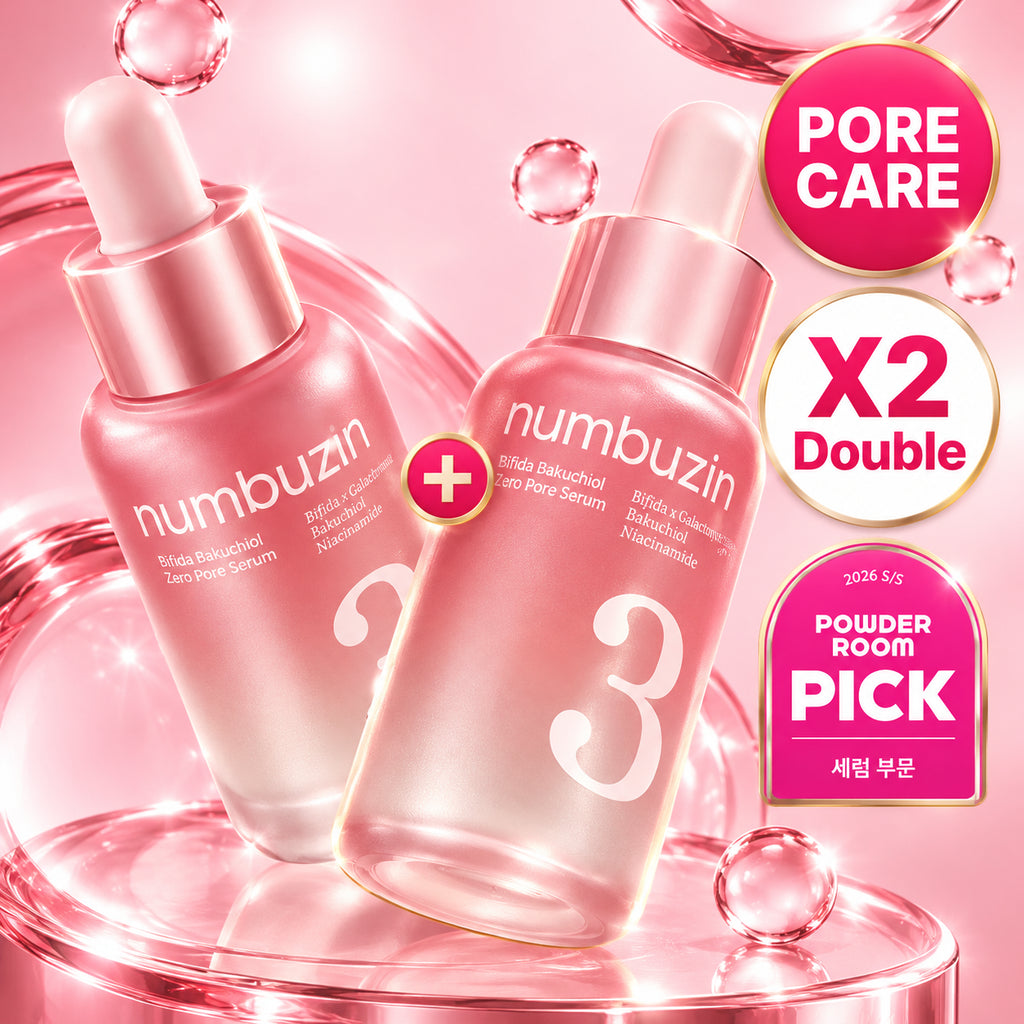 numbuzin No.3 Bifida Bakuchiol Zero Pore Serum 30ml Coffret duo