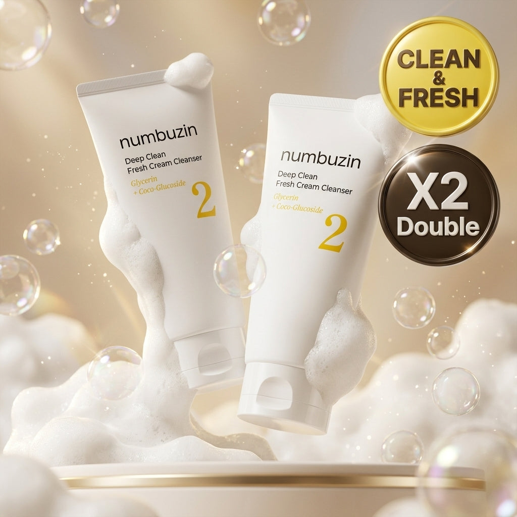 numbuzin No.2 Deep Clean Fresh Cream Cleanser 120ml Duo Set