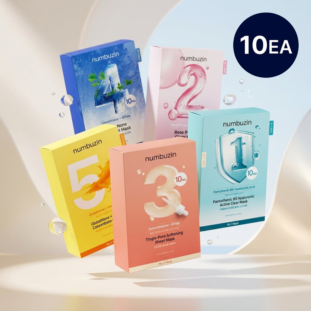 numbuzin No.1–5 Sheet Mask 10 feuilles (5 options)