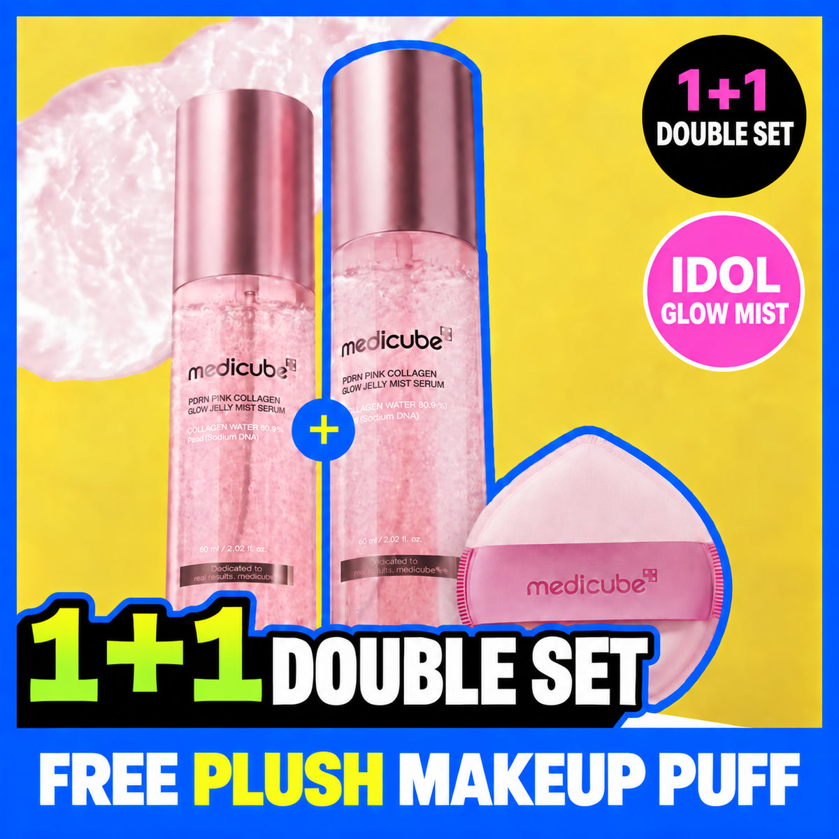 Medicube PDRN Pink Collagen Glow Jelly Mist Serum 100ml Duo (2 options)