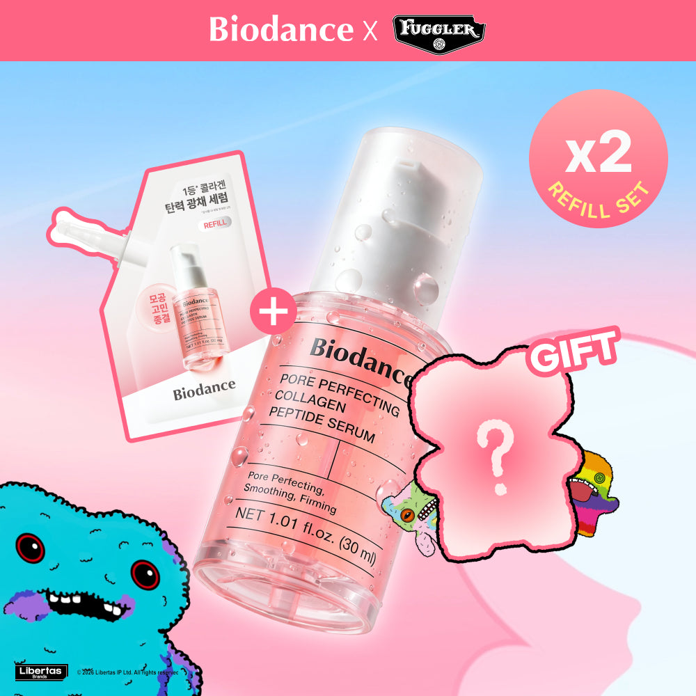 [FUGGLER EDITION] BIODANCE Pore Perfecting Collagen Peptide Serum 30ml Refill Set (+Doll Keyring)