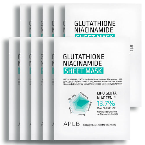 APLB Glutathione Niacinamide Sheet Mask 25ml (10 feuilles)