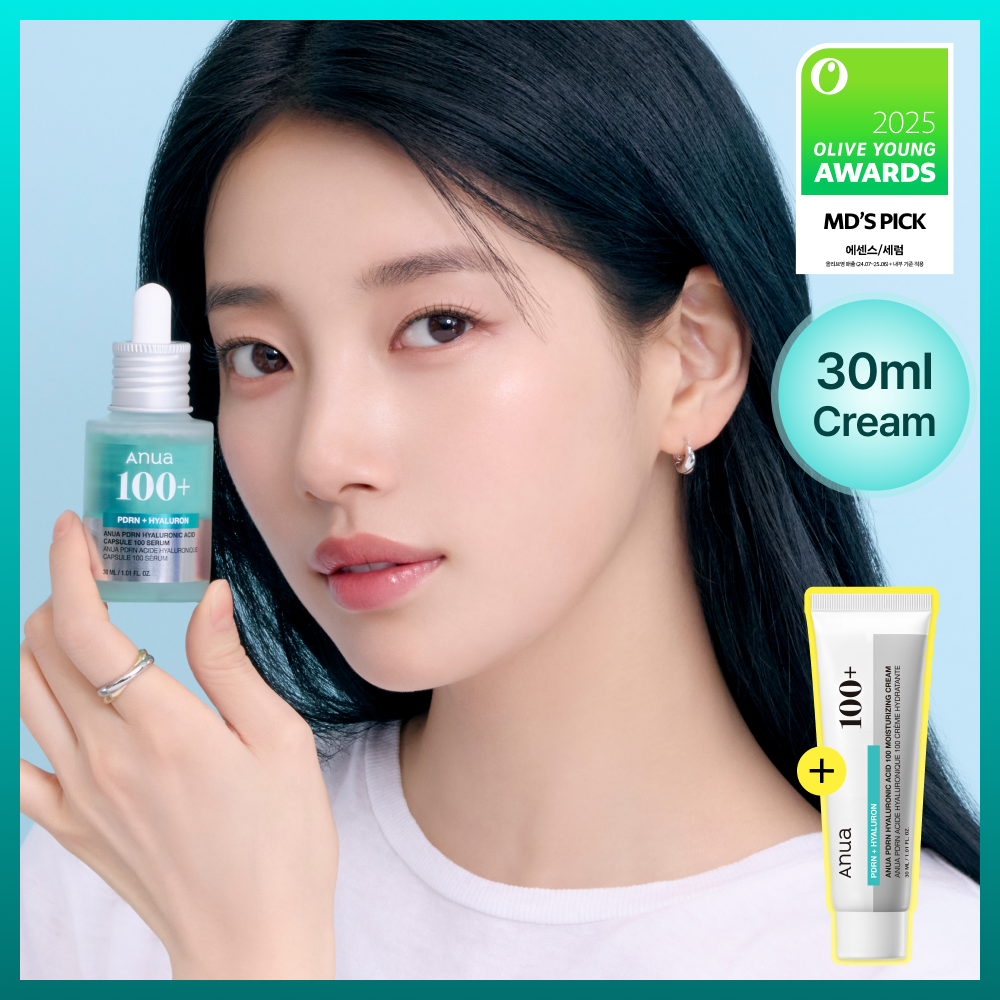 Anua PDRN Hyaluronic Acid Capsule 100 Serum 30ml Set (+Cream 30ml)