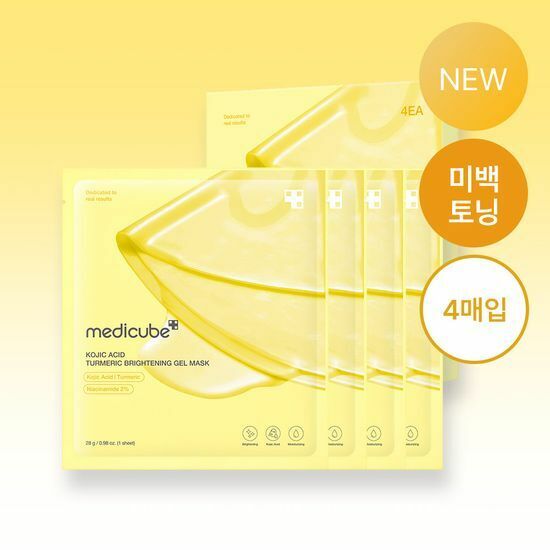 Medicube Kojic Acid Turmeric Brightening Gel Mask Sheet 4ea