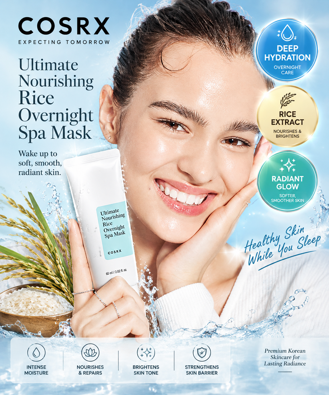 COSRX Ultimate Nourishing Rice Overnight Spa Mask 60 mL