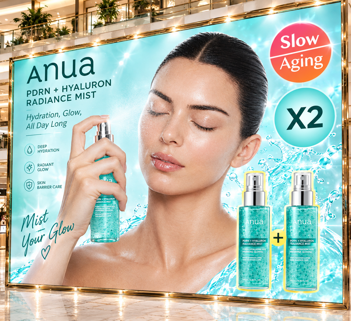 Anua PDRN Hyaluronic Acid Hydrating Capsule Mist 100ml Double Pack