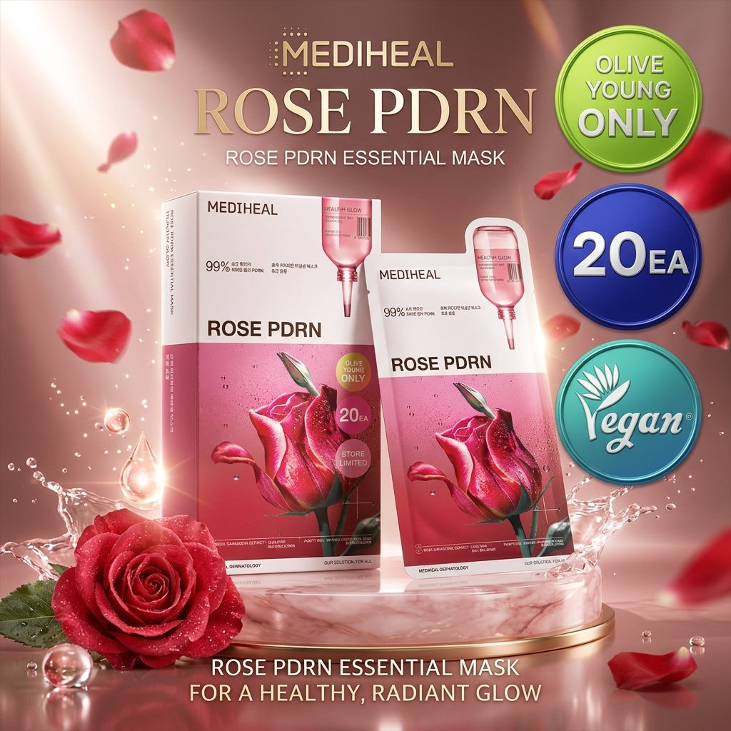 MEDIHEAL Rose PDRN Essential Mask Sheet For Healthy Glow 20ea