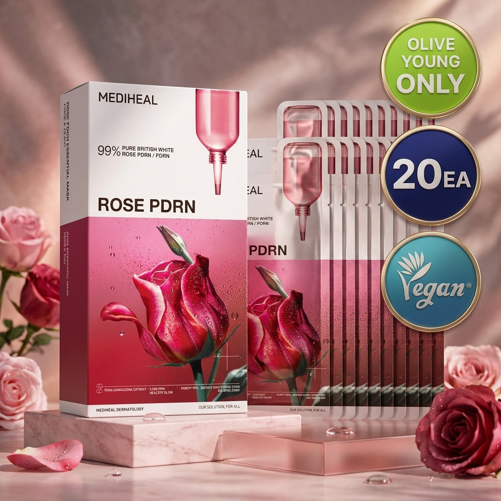 MEDIHEAL Rose PDRN Essential Mask Sheet For Healthy Glow 20ea